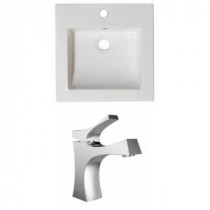 21.5 in. W x 18 in. D Ceramic Vanity Top Set with Basin in White with Single Hole cUPC Faucet