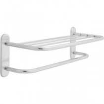 24 in. W Wall Mount Concealed Mounting Towel Shelf with 1-Bar in Chrome