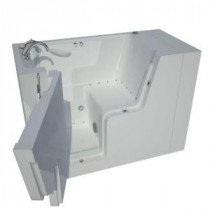 4.5 ft. Left Drain Wheel Chair Accessible Air Bath Tub in White