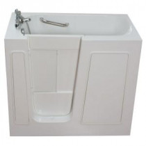 Small 3.75 ft. x 26 in. Walk-In Air and Hydrotherapy Massage Bathtub in White with Left Drain/Door