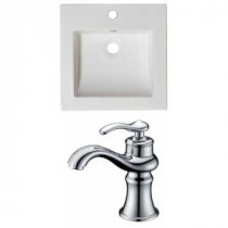 16.5 in. W x 16.5 in. D Ceramic Vanity Top Set with Basin in White with Single Hole cUPC Faucet