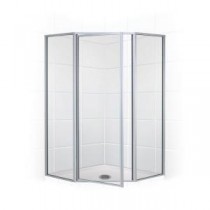 Legend Series 58 in. x 70 in. Framed Neo-Angle Swing Shower Door in Platinum and Clear Glass