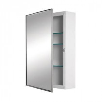 Styleline 18 in. W x 24 in. H x 5 in. D Surface-Mount Medicine Cabinet in Polished Stainless Steel Frame