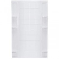 Ensemble 60 in. x 60 in. x 72-1/2 in. 1-piece Direct-to-Stud Shower Wall in White