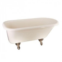 5 ft. Acrylic Ball and Claw Feet Roll Top Tub in Bisque