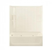 Ensemble 32 in. x 60 in. x 74 in. Whirlpool Bath and Shower Kit with Left-Hand Drain in Biscuit