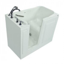 Gelcoat 4 ft. Walk-In Soaker Tub with Left-Hand Quick Drain and Cadet Right-Height Toilet in White
